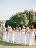 Bohemian 2018 Branco Chiffon 5 Estilos dama de honra vestidos longos Boho Beach País até o chão da madrinha de casamento Vestidos Custom Made China EN2056