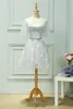 Cinza claro Tule com Laço Floral Lace Da Dama de honra Vestidos de Festa de Casamento vestido de hóspedes desgaste personalizado feito plus size barato