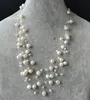 Oryginalny naszyjnik z pereł, biała illusion Illusion Real Słodkowodne Pearl Naszyjnik, Biżuteria Multistrand, 6Rows, Hurt