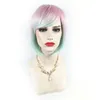 Cosplay Wig Short Bob Hair Wigs Side Bang Wig for party use Ombre Colorful Women Heat Resistant Wig