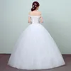 Benutzerdefinierte Hochzeit Kleid 2017 Neue Ankunft Mode Einfache Sexy Boot-ausschnitt Weiß Spitze Prinzessin China Brautkleider Vestidos De Novia