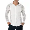 브랜드의 새로운 유럽 비즈니스 망 긴팔 셔츠 패션 홀 디자인 셔츠 남성 M-2XL 2018