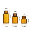 2 ml di bottiglie di olio essenziale in vetro ambra riutilizzabile vuoto per profumi estetici a lozione estetica contenitori di stoccaggio di fiale di fiale con cavaliere