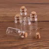 100pcs 16357mm 2ml Mini Glass Wishing Bottles Tiny Jars Vials With Cork Stopper wedding gift8829171