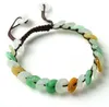 Myanmar natural A goods jade bracelet foot chain ice species safety button three color jade female hand-woven hand string