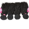 Cabelo peruano brasileiro Cabelo malaio Humano Curly Jerry Curl Hair Weaves 4 Pacotes de Extensões de Cabelos de Vrigin não processados para BLAC3890014