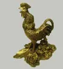 Chinese YELLOW Copper hEN Sratus Feng Shui Bronze Brass Ferocious Art & Crafts Wedding Home Hotel Decoration CR011