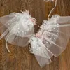 Fairy Bridal BOLEROS Мягкий тюль с цветочным аппликацией Свадебные аксессуары свадебные Обертывания Эласическая слома Бесплатная доставка