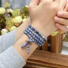 1pc Hot 6mm 8mm Natural Sodalite Stone Healing Gem Stone 108 Buddhist Prayer Beads Tibetan Mala Stretch Bracelet Necklace