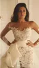 Mini robe de mariée sexy à col transparent, manches longues, avec des appliques en dentelle, avec traîne en Tulle détachable, 6581691