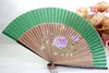 Handmade Inkjet Silk Hand Fan for Women Wedding Favor Fan Bamboo Japanese Folding Hand Fans Flowers Crafts Gift 1pcs