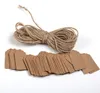 1000pcs Brown Kraft Paper Taggar LACE SCALLOP Huvudetikett Bagage Wedding Note String Diy Blank Hang Tag5255200