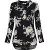 T-shirt allentate pullover a maniche lunghe da donna alla moda T-shirt floreali con scollo a V con stampa floreale vintage