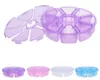 Scatole di pittura diamantato mini 8 griglie gemme di strass gemme in plastica scatola rotonda in scatola di stoccaggio gioiello perle trucco trasparente Organizador gif9601245