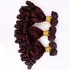 Funmi – tissage de cheveux humains péruviens vierges bordeaux # 99j, bon marché, 8 à 30 pouces, boucles romantiques rouge vin, trame de cheveux pour femmes