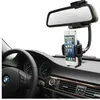 Showkoo 360 Degree Holder Car Auto Rearview Mirror Mount Cell Phone Holder Bracket Stand For Samsung For iPhone Mobile Phone GPS