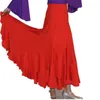 أسود أحمر بالغ / نساء الفلامنكو تنورة طويلة اللباس التنانير الفلامنكو الرقص ازياء الرقص الإسبانية التنانير الرقص القياسية