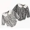 2018 Autunno Inverno Baby Girls Boys Pagliaccetti Plaid Manica Lunga Bambini neonato Toddlesuits Baby Baby Bambini Vestiti 0-3 anni