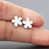 Everfast 10Pairs/Lot Cute Five Petals Stainless Steel Earrings Studs Minimalistic Sunflower Fragrans Fashion Ear Jewelry For Women Girls T111