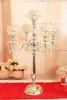 Metalen gouden kandelaars 5-arm Crystal Candlestick Bruiloft Centerpieces Candelabra Stand voor Marriage Decoration Dinning Tafel Best.00054