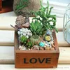 Kort design Garden Pot English Letter Fashion Wood Planters Eco Friendly Succulent Plants Storage Box Hög kvalitet 3 2HX ZZ9184238