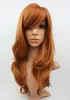 Auburn Dark Ginger Long Wavy Realistic Skin Top Ladies Wig