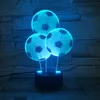 Veilleuses de Football 3D, nouveauté, 7 couleurs changeantes, Vision de la coupe du monde, Illusion stéréo, lampe d'ambiance colorée à LED