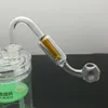 Olla de filtrado doble Bongs al por mayor Tubos de quemador de aceite Tubos de agua Tubos de vidrio Plataformas petroleras Fumar, envío gratis