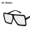 [El Malus] Big Square Frame Lunettes de soleil Femmes Men de la marque vintage surdimension