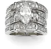 choucong Deluxe Lovers Diamonique Cz 14KT White Gold Filled 3 Wedding Ring Set Sz 5-11 Free shipping Gift