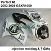 Zwart Wit Backings Set voor Suzuki GSXR 1000 K3 2003 2004 Fairing Kit GSXR1000 03 04 Carrosserie GSXR1000 EB85