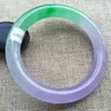 Certifierad klass A 100% naturlig lavendel Jadeite Jade Armband Bangle A077268W