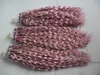 Brazilian Straight Remy Hair Loop Micro Ring Human Hair Extensions Bundles Micro Bead Hair 10"-26" Pink Colors
