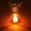 Romantic Angel Crystal Glass Candle Holder Hanging Tea Light Lantern Candlestick Burner Vase DIY Wedding Party Decoration