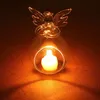 Romantic Angel Crystal Szkło Świecznik Uchwyt Wiszące Tea Light Lantern Candlestick Palnik Wazon DIY Wedding Party Decoration