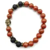 SN1267 nouveau Design 2018 Bracelet bouddha pour hommes de haute qualité Bracelet de lave en pierre rouge à la mode Mala Yoga Balance bijoux