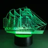 Zeilboot 3D Illusion LED Nachtlampje 7 Kleur Touch Switch Lamp 2018 Gift Nieuwe Acryl Light Fixtures Slaapkamer Slapen # R21