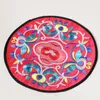 Large Chinese Embroidered Round Table Mat Christmas Placemat Vintage Satin Fabric Bowl Plate Dining Table Mat Tea Coffee Pads 19.5 cm