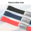 Vattentätt gummi för havet djupt klockband Rostfritt stål Vik utbyggnad Spänne Klocka Band Armband Armband Watch 21mm Svart Blå Röd Dweller