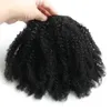 100% Prawdziwe włosy Kinky Ponytail Clip-in Natural Hair Extensions African American Krótki wysoki Afro Curly Wrap Drawstring Puff Ponytail Hairpiece