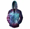 Cloudstyle Starry Sky Hooded Sweatshirt Zipper OuterWear Anime 3D Hoodies Kvinnor Män Zip Up Hoodie Tracksuits-5XL