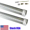 8ft LED Lights V Shape Integrated t8 LED Tubes 4 5 6 8 ft Cooler Door Freezer LED Lighting double row shop fixture