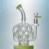 Super Cyclone Glass Recycler Dab Rig Purple Bong con 12 Recycler Tube Water Pipes Vortex Recycler Glass Water Bong 14mm Joint Oil Rigs