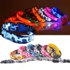 Collari per cani LED Camo Dog LED Collar Collari per bagliori di animali domestici Lampeggiante Nylon Night Light Up Colletto Satety 7 Colori Taglia S M L XL