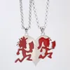 GNAYY New design Jewelry Rock Red Stainless Steel ICP Heart hatchet man women pendant necklace rolo chain 24''