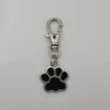 Enamel cats / dog paw prints Keychain-Fashion jewelry Tibetan silver Bear paw print charm Tennis pendant key chain ring Keychain A1