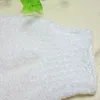 Luvas de nylon branco de limpeza esfoliante corporal Bath Shower Dedos Luva Início chuveiro Luvas Spa massagem suave