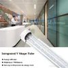 96'' LED Tube Light 8FT 72W Double-side V-shape Integrated, AC85-265V SMD2835 Clear Cover Cool White 6000K replace fluorescent bul