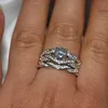 Bague de mariage croisée pour femmes, bijoux de mode, or blanc 10 carats, rempli de topaze blanche, diamant CZ, bagues de mariée, ensemble cadeau