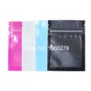 6.5x9cm (2.5x3.5in) Small Size Reclosable Flat Packing Pouches Blue White Purple Black Mylar Zip Lock Packaging Bags 100pcs/lot